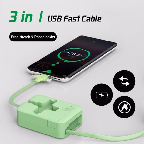🔥3 in 1 Data Line Fast Charging Line Storage Box